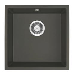 GraniteMy Universal Granieten Grijs, donker Spoelbak 40x40 cm Opbouw, Onderbouw en Vlakinbouw met RVS Plug 1208970742